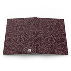 Wine-colored vintage damask print journal