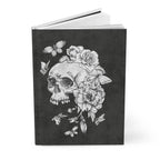 black and white skull and roses journal