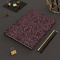 Wine-colored vintage damask print journal