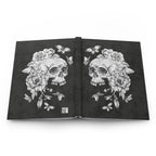 black and white skull and roses journal